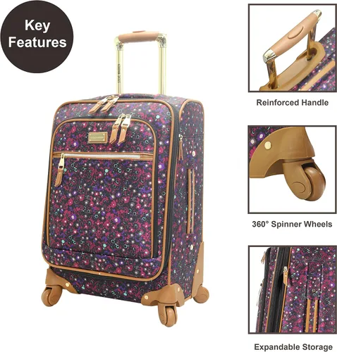 Miniatura 2 de Steve Madden Designer Luggage Collection - Maleta ligera y expandible para hombres y mujeres, bolsa de transporte duradera de 20 pulgadas con ruedas
