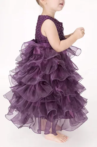 Miniatura 4 de Vestido de encaje con volantes para niñas para niña de las flores en la boda