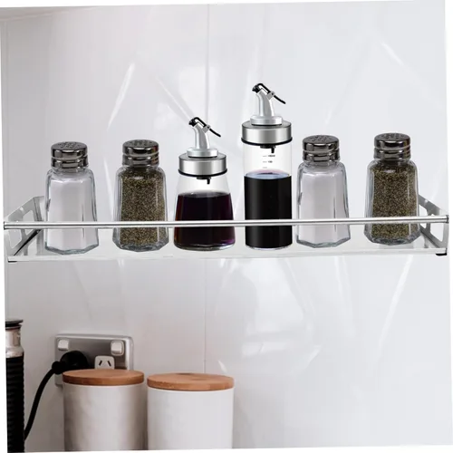 Miniatura 3 de Estante de pared de cocina de acero inoxidable, organizador multiusos para especias con base extraíble, almacenamiento montado en la pared
