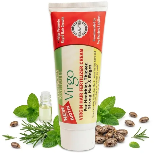 Fertilizante para el cabello virgen y energizante para el cabello enriquecido con biotina, para cabello natural y relajado, trenzas y cerraduras