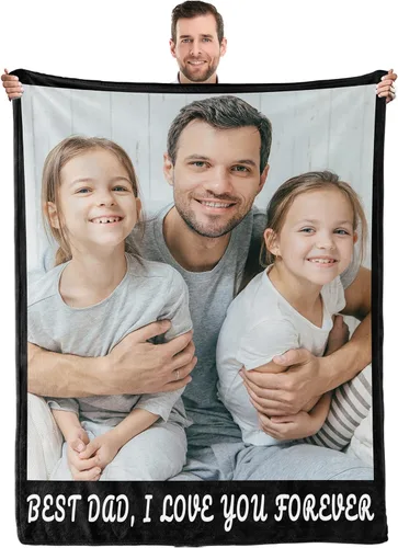 Youltar Regalos para papá, manta personalizada con foto, regalos personalizados para el Día del Padre, regalos de cumpleaños para papá de parte de