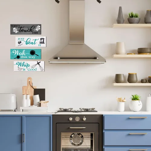 Miniatura 7 de 4 letreros de madera para colgar en la pared de la casa de campo, con reglas de cocina, decoración rústica de pared para casa de campo