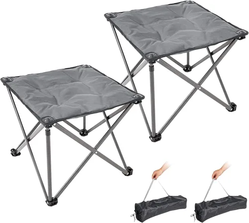 Miniatura 13 de FUNDANGO Taburete de Campamento Extragrande para Adultos, Otomán Plegable con Acolchado Grueso de 18.1 Pulgadas para Descansar los Pies, Silla