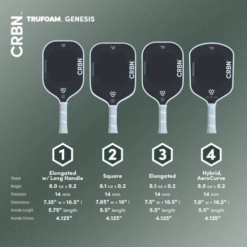Miniatura 5 de CRBN Pickleball - TruFoam Genesis - Carbon Fiber Pickleball Paddle - First-Ever 100% Foam Core Performance Paddle CRBN 3 - Alargado