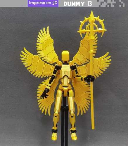 Miniatura 5 de apcute (Montaje Completado) Figura de Acción T13 Impresa en 3D, Muñeco Móvil Multi-Articulado de 5.5 Pulgadas Dummy 13 Juguete, Figura de Acción Oro