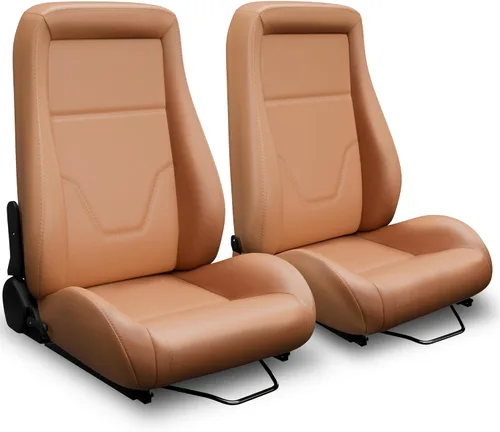 Miniatura 12 de 2 asientos universales ajustables de carreras con deslizadores dobles, asientos de cubo reclinables, 1 par de asientos deportivos para vehículos