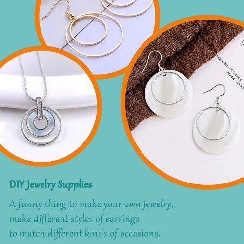 Miniatura 3 de 100 aretes redondos con cuentas, 5 tamaños para encontrar biseles abiertos, anillos de enlace, aretes de aro para manualidades, fabricación
