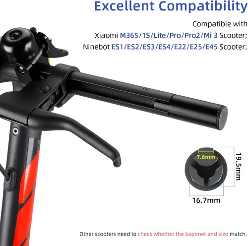 Miniatura 4 de ulip Extensor de manillar de scooter eléctrico de aluminio para sostener tablero, teléfonos y espejos retrovisores para Xiaomi M365 Pro Pro2 1S MI3