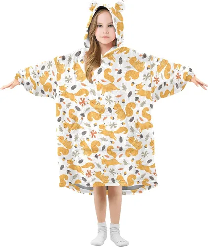 Miniatura 32 de Mantas portátiles para niños, súper suaves, cálidas y acogedoras, sudadera con capucha de gran tamaño, regalos para niños de 3 a 14 años, niñas