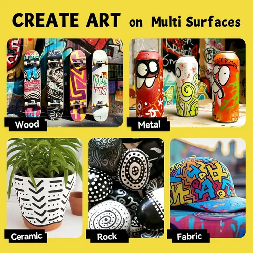Miniatura 5 de SRUOLOC 3 Rotuladores Permanentes Jumbo Negros, Punta Ancha de 15mm de Grosor, Rotuladores de Pintura Acrílica Grandes para Pintura en Roca, Póster