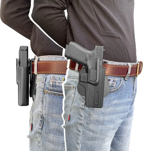 Miniatura 7 de Fundas de polímero con pala OWB Compatibles con: Smith & Wesson M&P 45 Shield M2.0 con cañón de 3.3", Funda exterior de polímero con cerradura