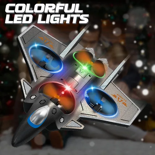 Miniatura 6 de Snugzy Avión RC de espuma con control remoto para niños de 8 a 16 años, rollo de acrobacias de 360° con luces coloridas, juguetes de avión, regalos