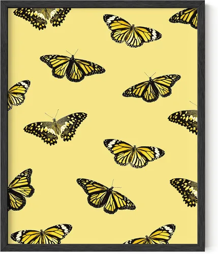 Miniatura 12 de HAUS AND HUES Arte de pared de mariposas: carteles estéticos para habitación, decoración de pared amarilla, sin marco, 12 x 16 pulgadas Mariposas