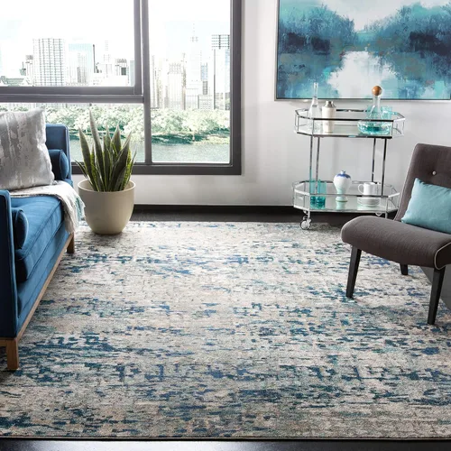 Miniatura 13 de SAFAVIEH Colección Madison - Alfombra de acento 2'2" x 4', negro y dorado, diseño abstracto moderno, no desprende pelusa y fácil cuidado, ideal