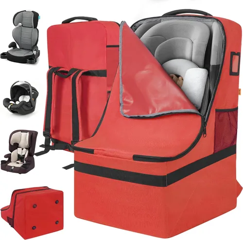 Miniatura 9 de IBVIVIC Bolsa de viaje acolchada para asiento de automóvil para avión, bolsa de asiento de automóvil resistente para puerta de viaje aéreo, bolsa
