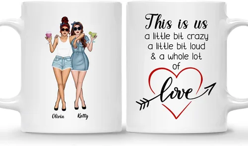 Miniatura 7 de Gossby Taza de café personalizada para mejores amigas, regalo personalizado para mujeres con nombre, cumpleaños, Navidad, regalo de taza de larga