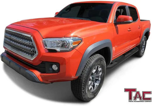 Miniatura 3 de TAC - Estribos laterales compatibles con Toyota Tacoma 2005-2023, camioneta de doble cabina de 3 pulgadas, barras laterales negras, accesorios