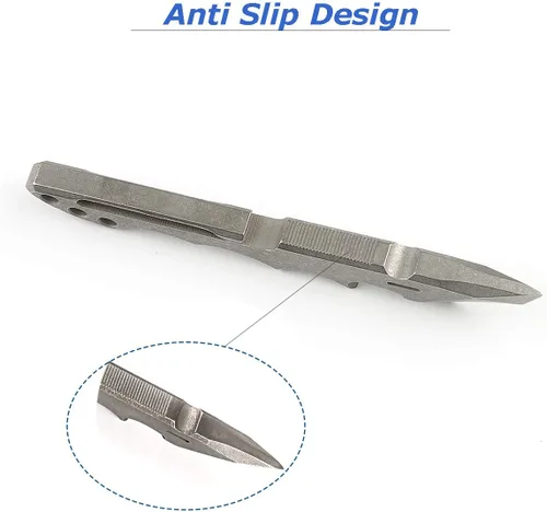 Miniatura 5 de Hamans Barra de palanca de titanio multiherramienta de 4.65 pulgadas con abridor de botellas, función de clip de bolsillo (gris)