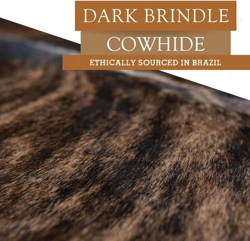 Miniatura 6 de Sunshine Cowhides Alfombra de piel de vaca oscura genuina, lujosa alfombra de vaca para los entusiastas del dormitorio, la sala de estar