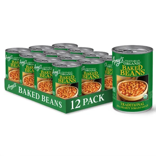 Miniatura 12 de Amy's Frijoles refritos orgánicos enlatados, frijoles tradicionales ligeros en sodio, veganos sin gluten y vegetarianos, 15.4 onzas (paquete de 12)