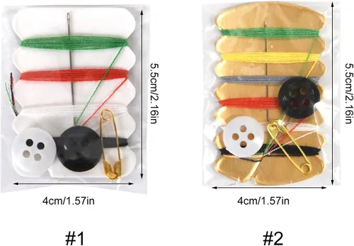Miniatura 4 de ljhnba Kit de reparación de hilo de 20 sistemas con pasador de botón de hilos de aguja para servicios de hotel Necesidades con seis
