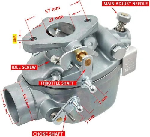 Miniatura 2 de Carburador Eruditeness FIT para Ford Jubilee NAA NAB TractorEAE9510C, B2NN9510A, EAE9510A Marvel Schebler TSX428 Carb