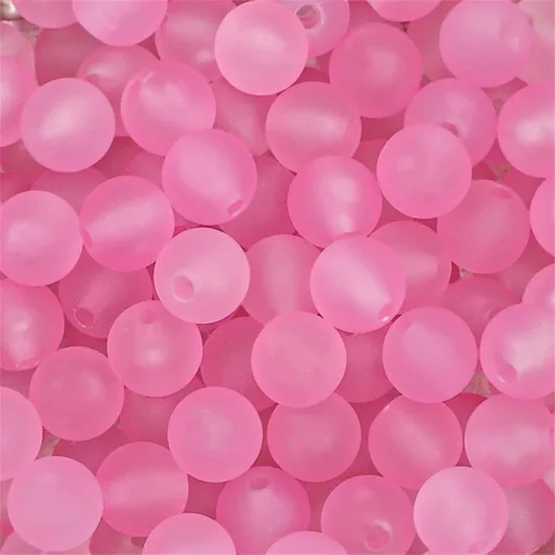 Miniatura 7 de 230 cuentas redondas acrílicas de 0.315 pulgadas (0.315 in), color rosa claro mate esmerilado para hacer joyas de bricolaje