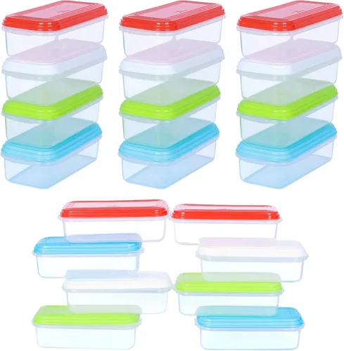 ARSUK Contenedores de almacenamiento para congelador de 8 onzas con tapas, paquete de 16 – Contenedores de plástico reutilizables sin BPA de 1 taza