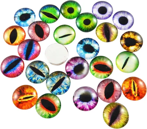 Miniatura 13 de juliewang Wholesale en bulk Assorted Ojo de dragón Cubiertos Cabochons de vidrio redondas para hacer Muñeca y la joyería Configuración