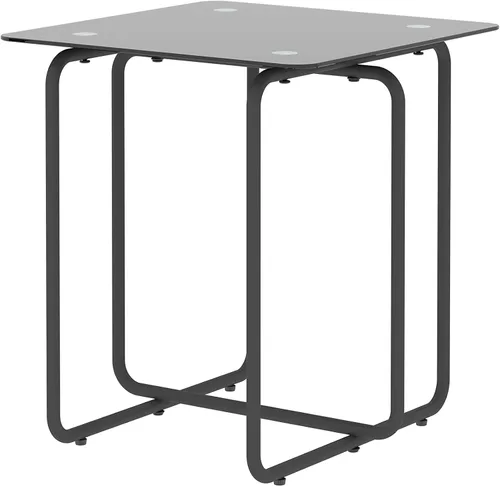 Miniatura 3 de Mesa auxiliar moderna de cristal templado para sala de estar, dormitorio, color negro
