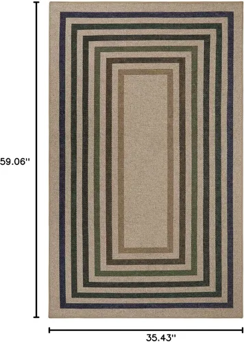 Miniatura 2 de Lahome Alfombra moderna geométrica fácil de yute para entrada, 3x5 lavable, alfombras de cocina de granja para dormitorio, contemporánea