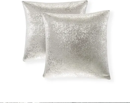 Miniatura 56 de Xinrjojo Juego de 2 almohadas brillantes en negro y dorado, almohadas suaves y brillantes decorativas, juego de fundas de almohada cuadradas negras
