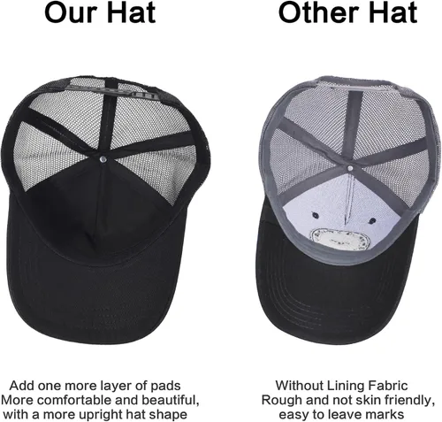Miniatura 7 de Gorra de béisbol bordada ajustable para hombre, gorra de béisbol bordada con malla transpirable, parche cuadrado, gorras para mujer