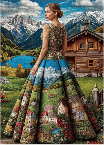 Miniatura 12 de Beautiful Women Flower Puzzles for Adults 1000 Pieces Nature, Colorful Floral Butterfly Art Jigsaw Puzzles, Impossible Hard Difficult Challenging