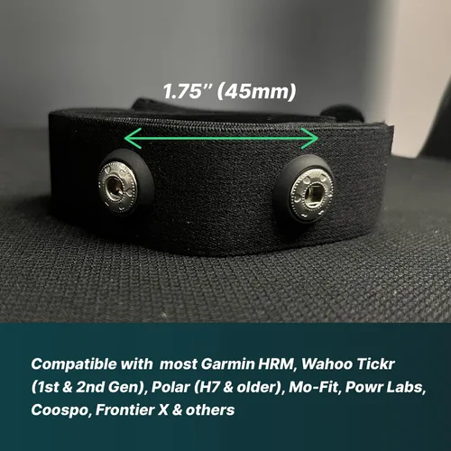 Miniatura 2 de Frontier X Correa de repuesto para monitor de pecho de frecuencia cardíaca, compatible con Frontier X2 Wahoo Tickr Polar Garmin HRM Coospo Negro