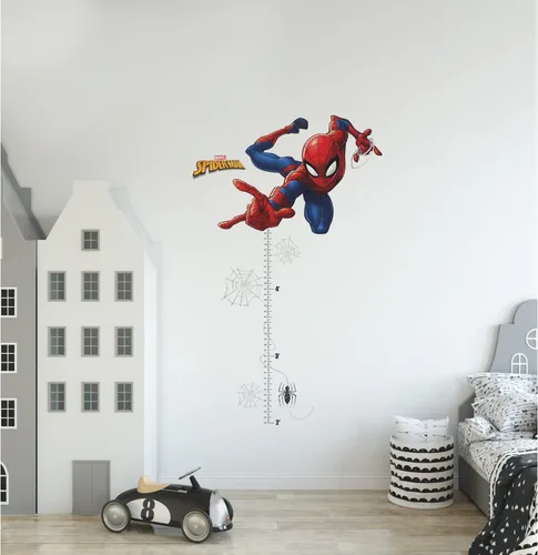Miniatura 7 de RoomMates RMK5168GC Spider-Man Gráfico de Crecimiento Calcomanías de Pared Gigantes (despegar y pegar), Rojo, Azul