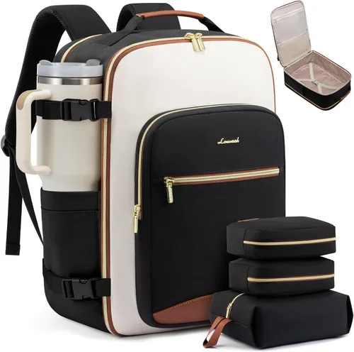 Miniatura 16 de LOVEVOOK Mochila de Viaje Grande para Mujeres Equipaje de Mano Mochila Bolsas de Artículos Personales Esenciales, Caqui-beige, Mochilas de viaje