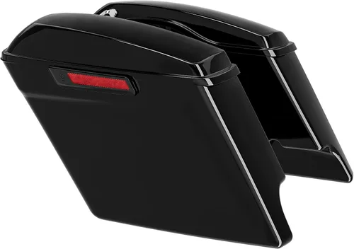 Miniatura 2 de TCMT - Alforjas duras estiradas de 4" en negro vívido con cierre negro para Harley 2014-2024 Touring CVO Street Road Glide Road King
