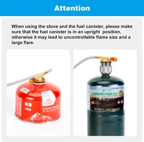 Miniatura 8 de WADEO Estufa de gas para camping, estufa portátil de 3700 W con encendido piezoeléctrico, quemador portátil, adaptador de estufa de camping y funda