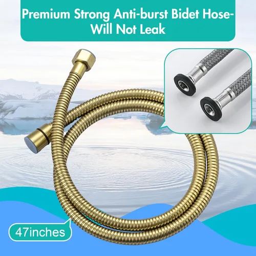 Miniatura 7 de BARROCK Rociador de Bidé Manual para Inodoro, Kit de Rociado de Pañales de Tela para Bebé Hecho de Metal de Acero Inoxidable, Conjunto de Accesorio