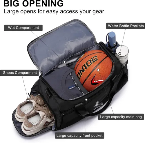 Miniatura 3 de Bolsa de gimnasio, Negro -, Bolsa de gimnasio Bolsa de lona