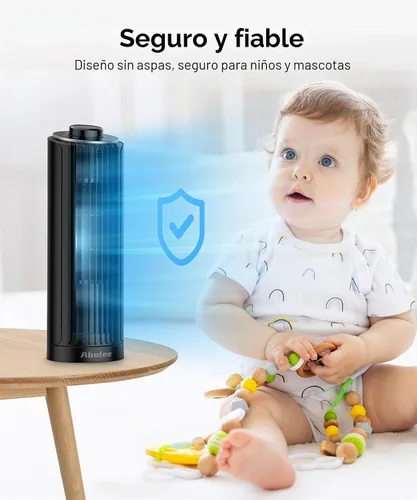 Miniatura 7 de Abolee Ventilador de torre, ventilador de escritorio de 23 pies/s, ventilador de mesa oscilante de 70° para dormitorio, ventilador de mesa de pie