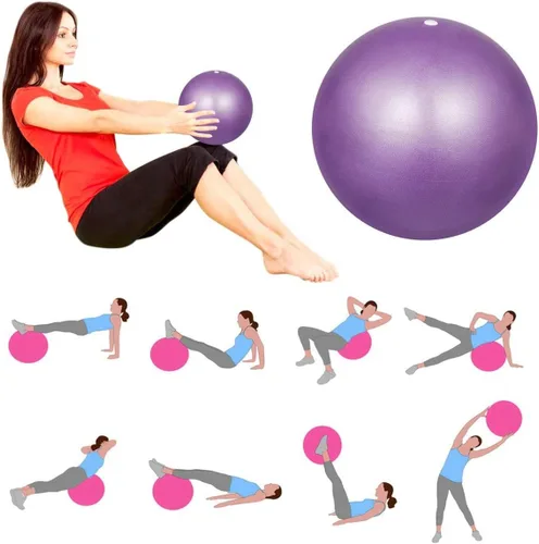 Miniatura 6 de Pelota de pilates pequeña de 9 pulgadas con pipeta inflable para estabilidad, barra de pilates, yoga, entrenamiento central y terapia física