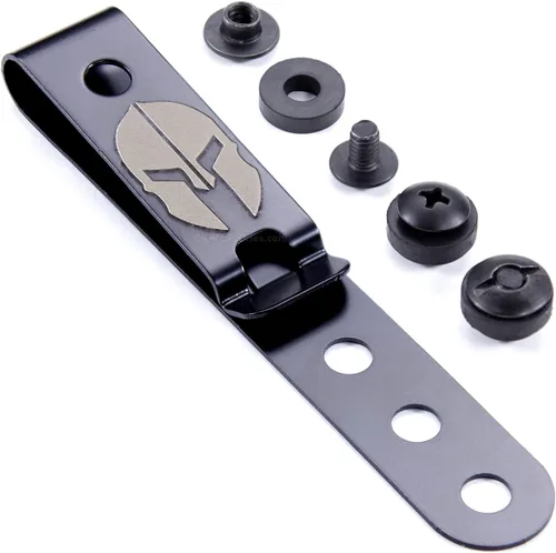 Miniatura 23 de HolsterSmith - Clip universal de metal para cinturón para hacer fundas, modelo 5, (3 agujeros), color negro táctico
