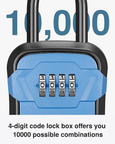 Miniatura 2 de Puroma Caja de Seguridad, Caja de Llaves con Cerradura de Montaje en Pared y Caja de Seguridad Portátil con Código Reiniciable, Caja de Seguridad