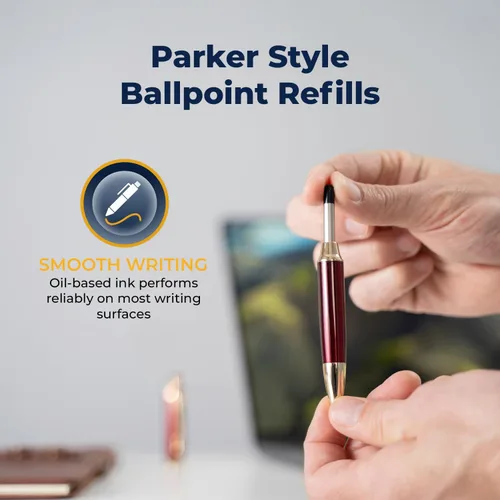 Miniatura 3 de Parker - Recambio de bolígrafo estilo G2, paquete de 2, tinta negra, 0.039 pulgadas, compatible con Monroe, Abingdon, Alexandria, Richmond, Braxton