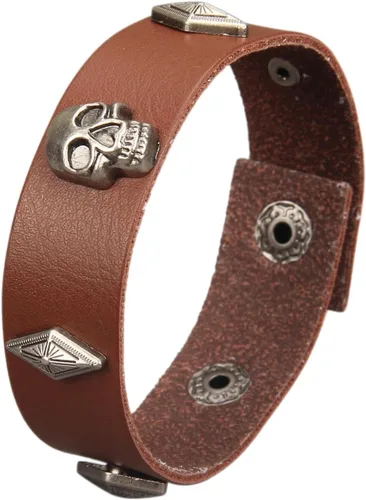 Miniatura 10 de Jeilwiy Pulseras de cuero punk para hombres, pulseras hechas a mano, brazalete ancho, joyería trenzada, color negro y marrón, ajustable, regalos