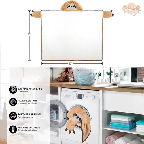 Miniatura 6 de Manta con Capucha Usable de Perezoso para Adultos – Súper Suave, Cálida y Acogedora de Felpa de Franela y Vellón Tipo Manta y Capucha Sherpa Tipo
