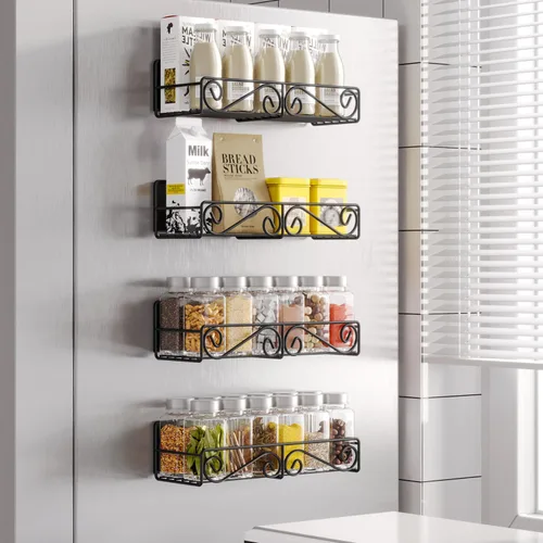 Miniatura 5 de Paquete de 4 estantes magnéticos para especias para refrigerador