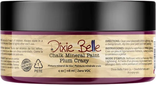 Miniatura 397 de Dixie Belle Paint Company - Pintura con acabado de tiza para muebles, color negro (Caviar), 1 galón, 128 fl oz, pintura mineral color rosa intenso